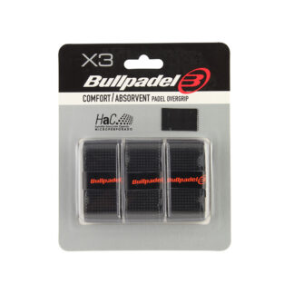 Bullpadel OVERGRIP Comfort/Absorvent Schwarz 3er-Pack Griffband