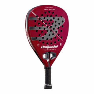 Bullpadel Hack 05 Comfort 27 Padelschläger in Rot mit schwarzem Logo und schwarzem Griff