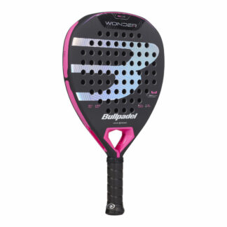 Bullpadel Wonder 27 Padelschläger in Schwarz mit pinkfarbenen Details und schimmerndem Logo